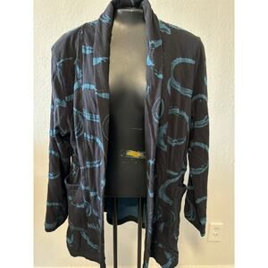 Komil Open Front Jacket Top Lagenlook Womens Size Large Cotton Blend